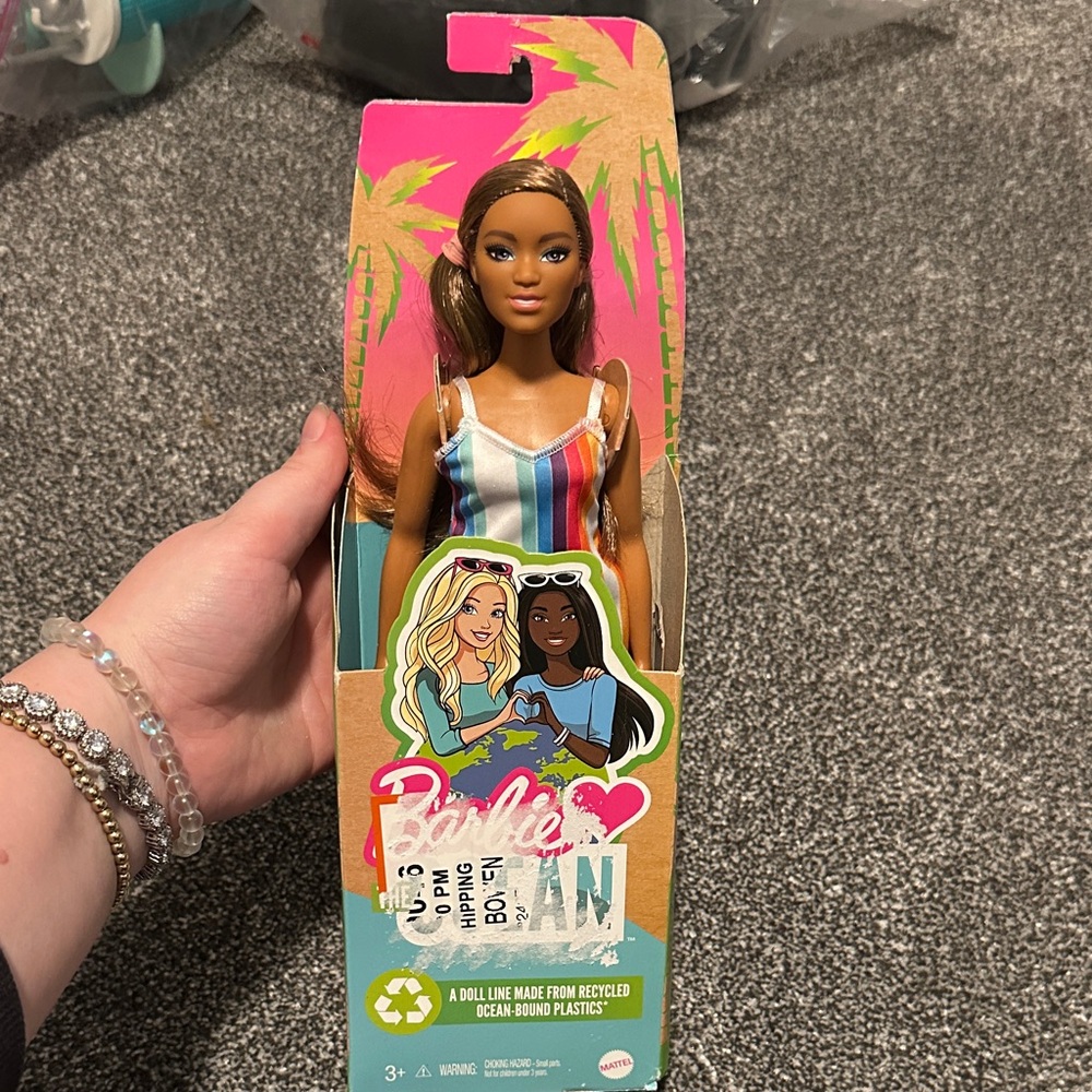 Barbie Doll with Vibrant Striped Dress